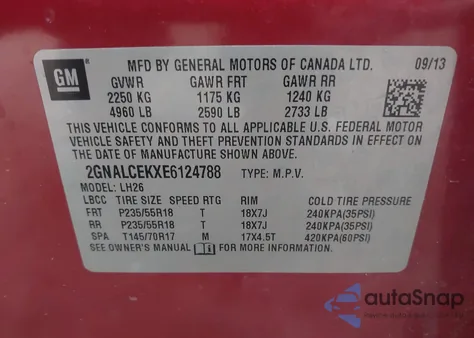 2014 Chevrolet Equinox 2Lt from USA, damaged, VIN 2GNALCEKXE6124788